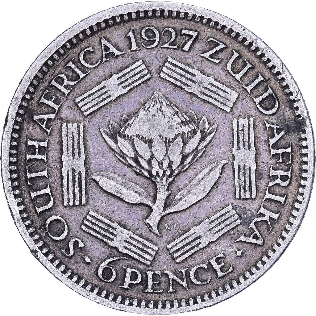 Afrique du Sud, George V, 6 Pence, 1927, Argent, TTB, KM:16.1