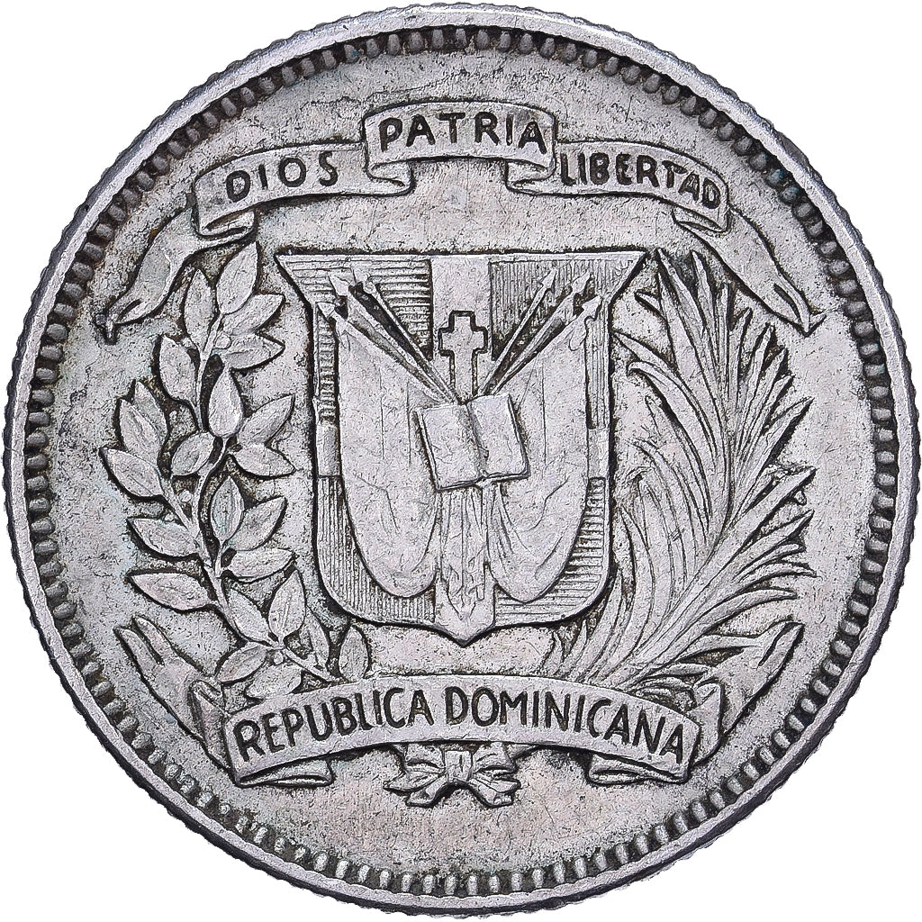 Dominican Republic, 10 Centavos, 1956, Silver, AU(50-53), KM:19