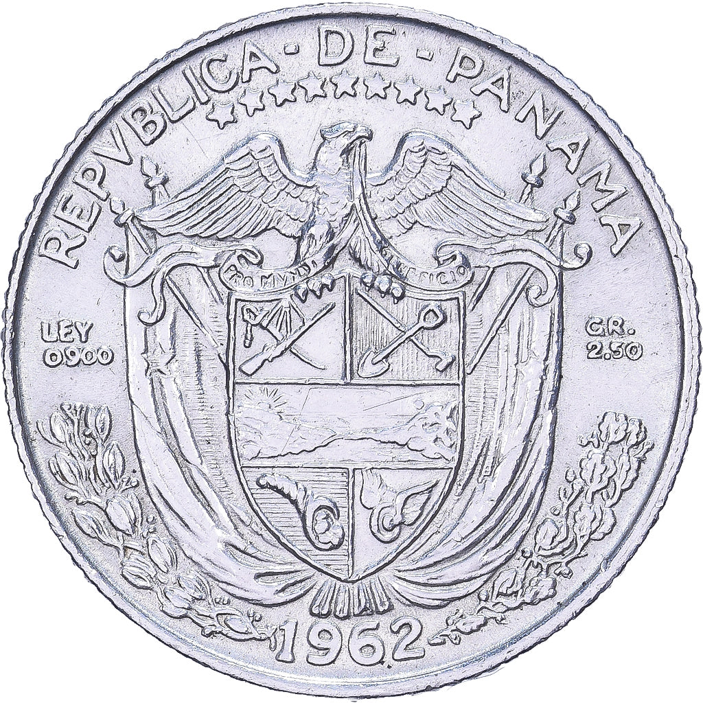 Panama, 1/10 Balboa, 1962, Argento, SPL-, KM:10.2