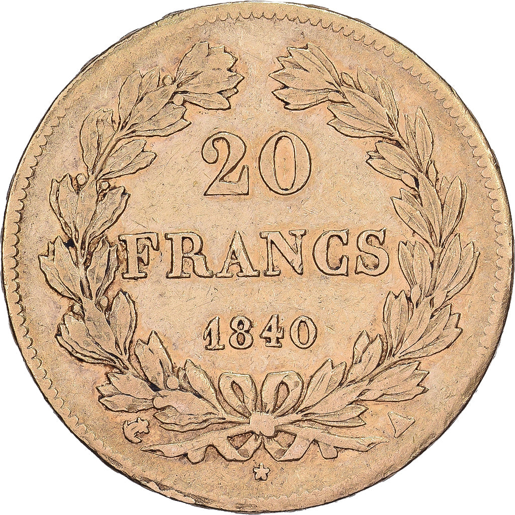 France, Louis-Philippe, 20 Francs Or, 1840, Paris, Or, TB+, Gadoury:1031