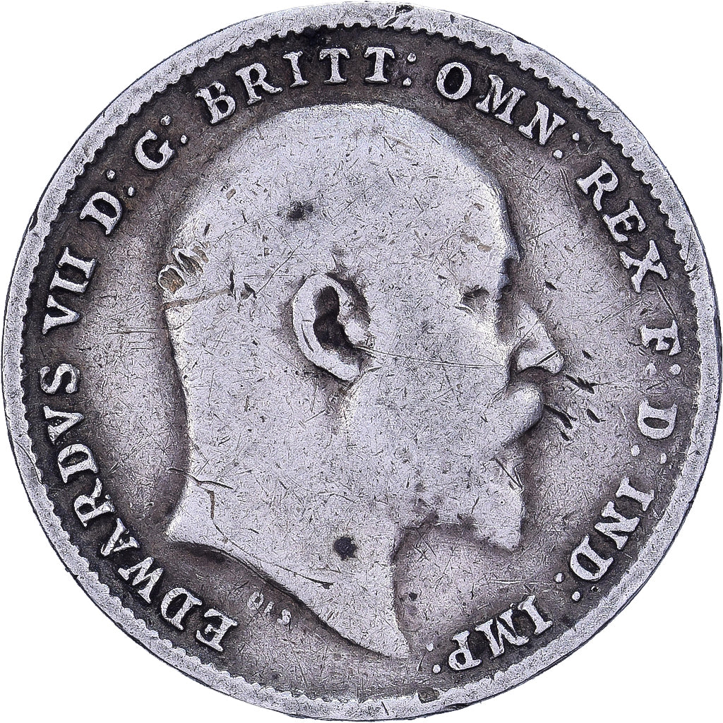 Great Britain, Edward VII, 3 Pence, 1902, Silver, VF(30-35), KM:797.1