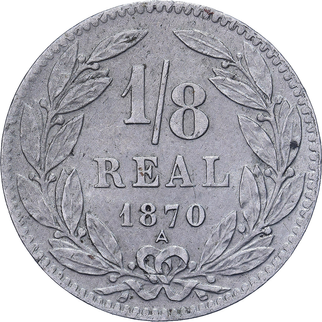 Honduras, 1/8 Réal, 1870, Paris, Cupro-nikkel, ZF+, KM:30