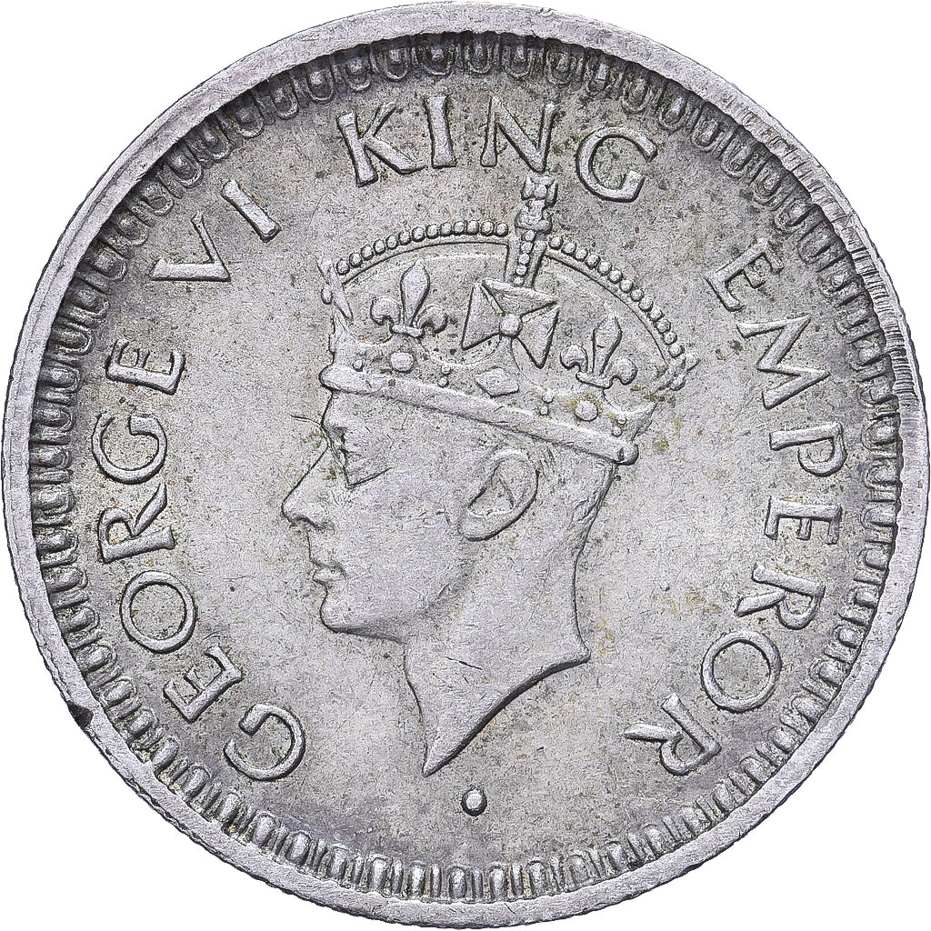 Inde britannique, George VI, 1/4 Rupee, 1945, Bombay, Argent, TTB, KM:547