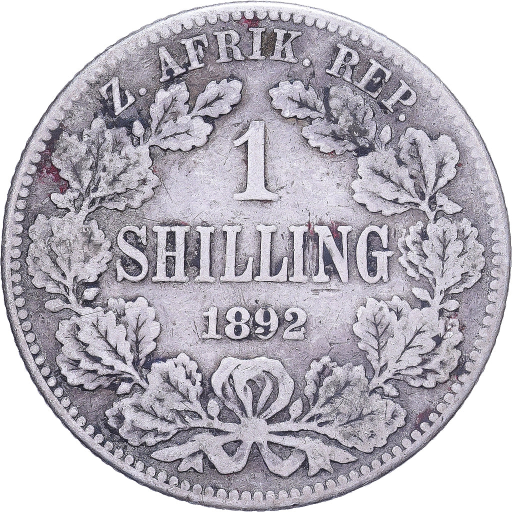South Africa, Shilling, 1892, Silver, VF(20-25), KM:5