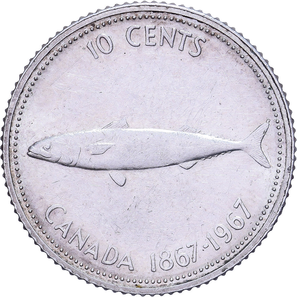 Canada, Elizabeth II, 10 Cents, 1867-1967, Royal Canadian Mint, Silver