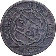 ZWITSERSE CANTONS, BERN, Batzen, 1826, Bern, Billon, FR+, KM:194.1