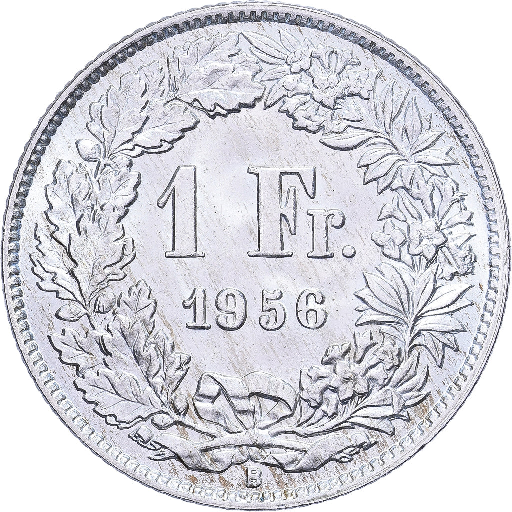 Suíça, Franc, 1956, Bern, Prata, AU(55-58), KM:24