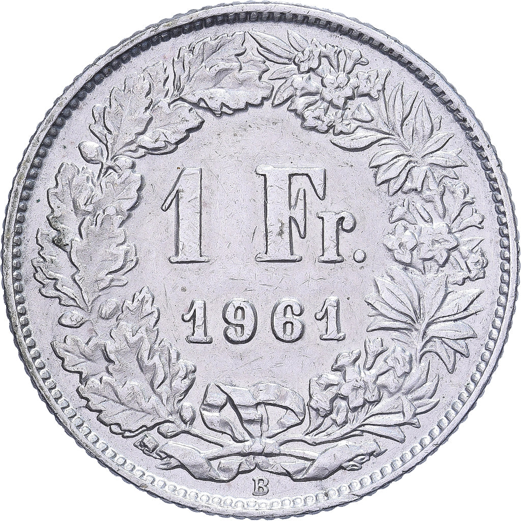 Suíça, Franc, 1961, Bern, Prata, AU(55-58), KM:24