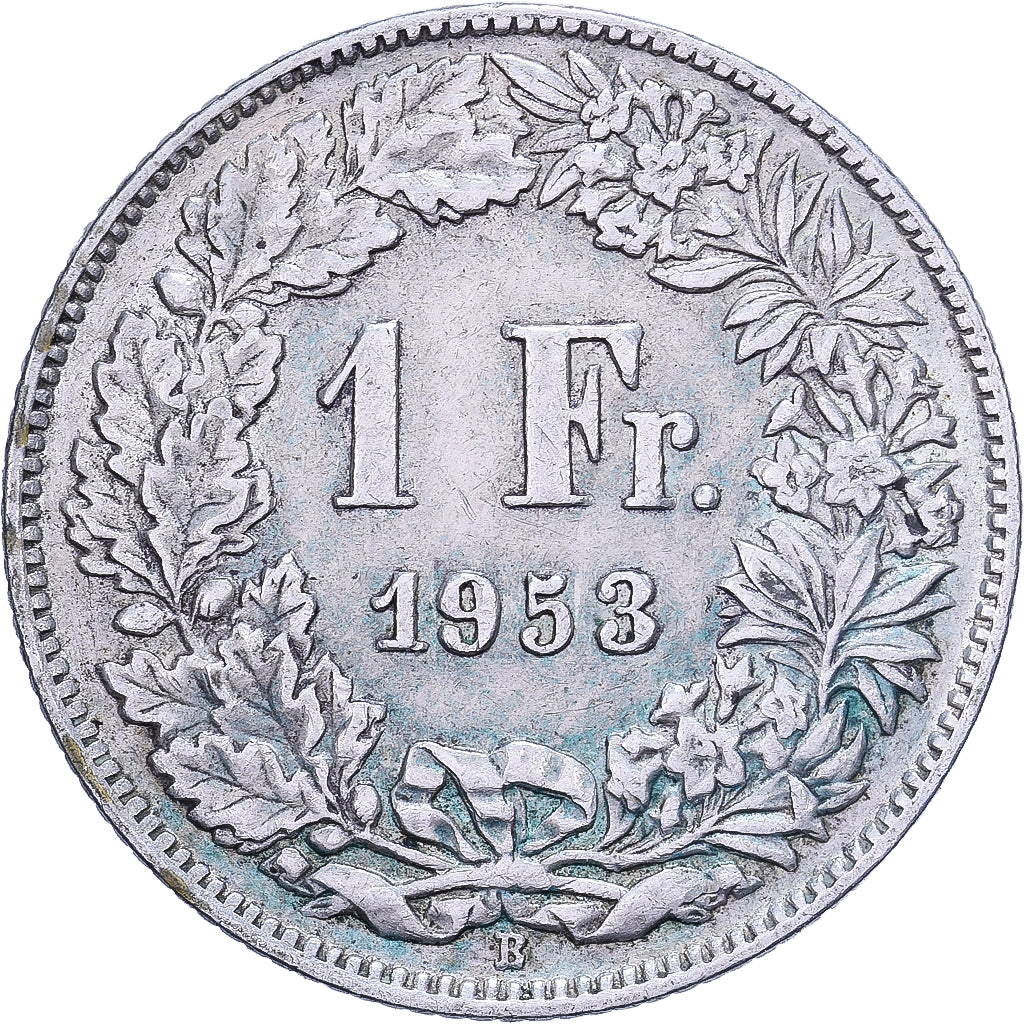 Switzerland, Franc, 1953, Bern, Silver, AU(50-53), KM:24