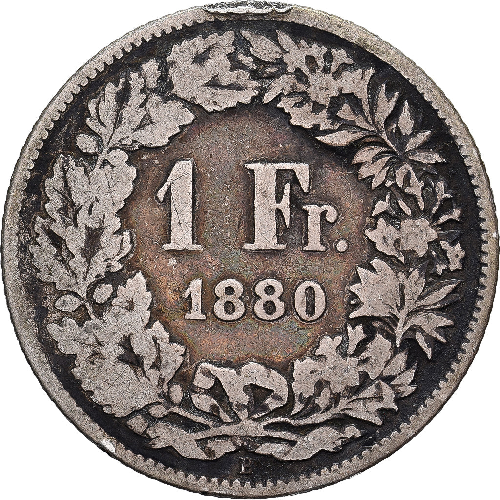 Svizzera, Franc, 1880, Bern, Argento, B+, KM:24