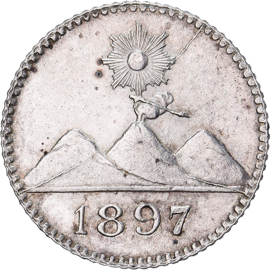 Guatemala, 1/4 Réal, 1897, Silver, AU(55-58), KM:162