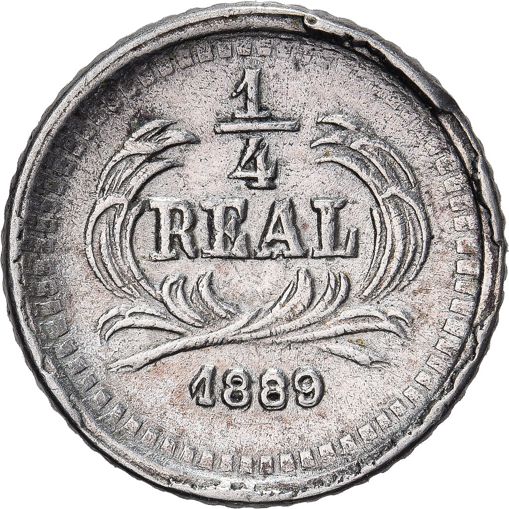 Guatemala, 1/4 Réal, 1889, Argento, SPL-, KM:157