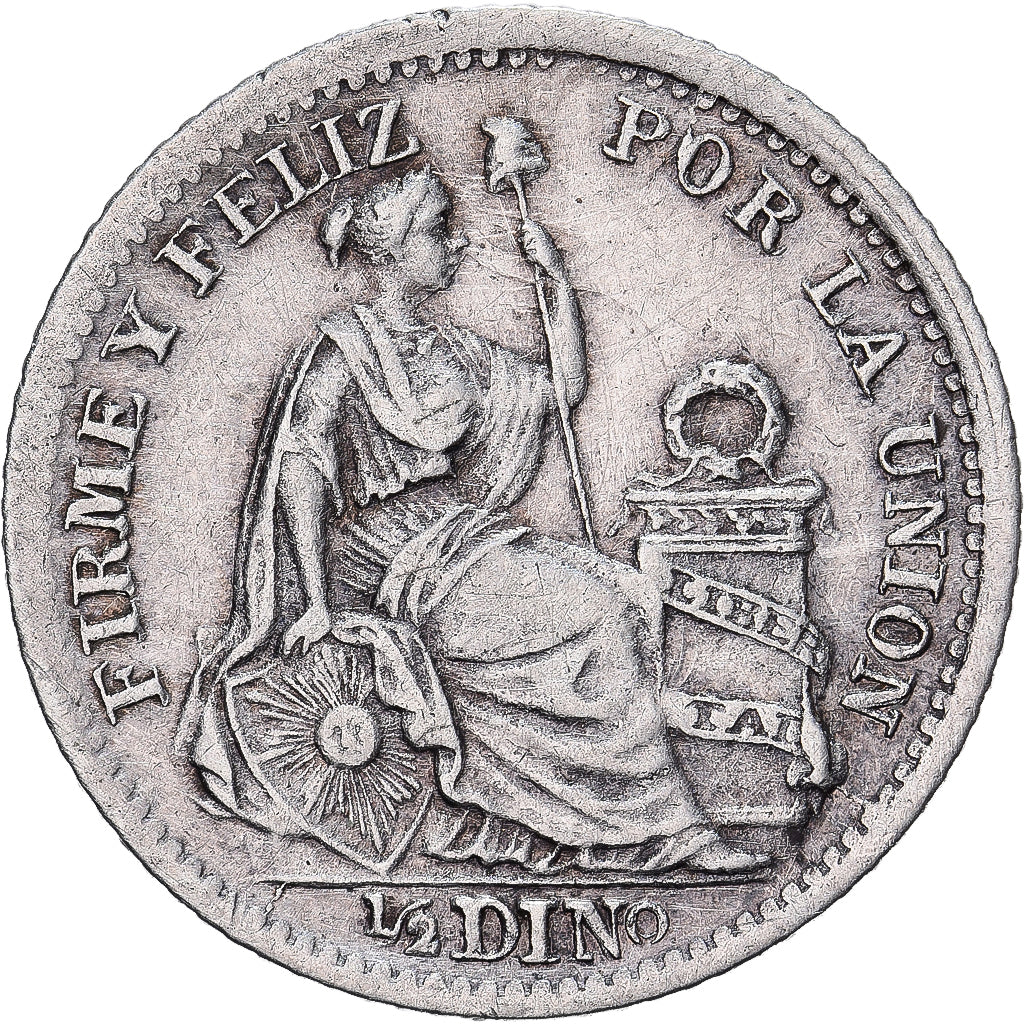 Pérou, 1/2 Dinero, 1906, Lima, Argent, TTB, KM:206.2