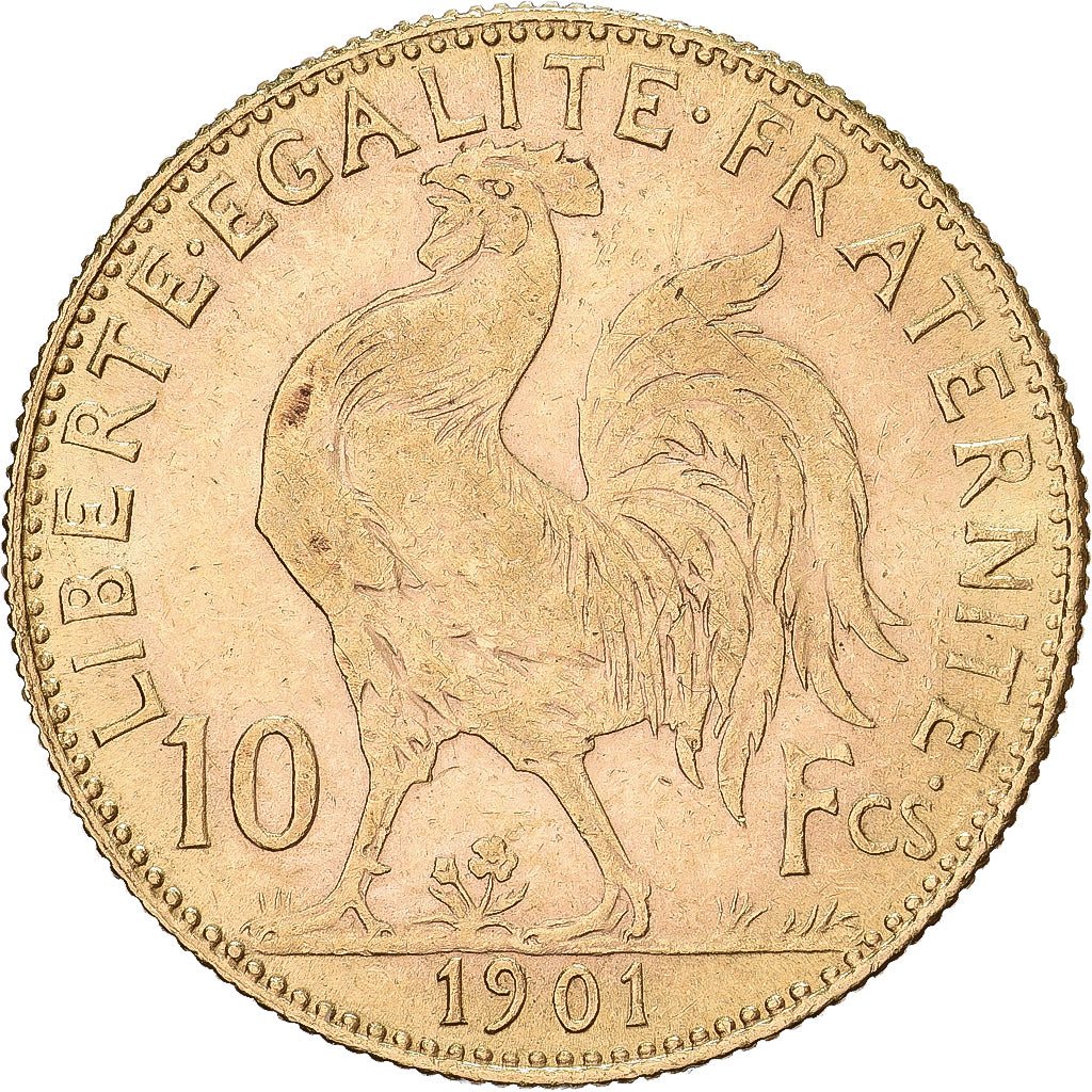 France, 10 Francs, Marianne, 1901, Paris, Gold, EF(40-45), Gadoury:1017