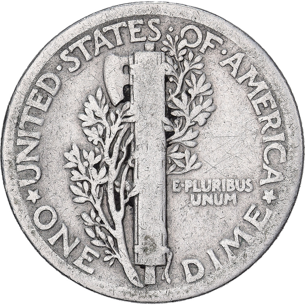 Verenigde Staten, Dime, Mercury, 1918, U.S. Mint, Zilver, FR+, KM:140