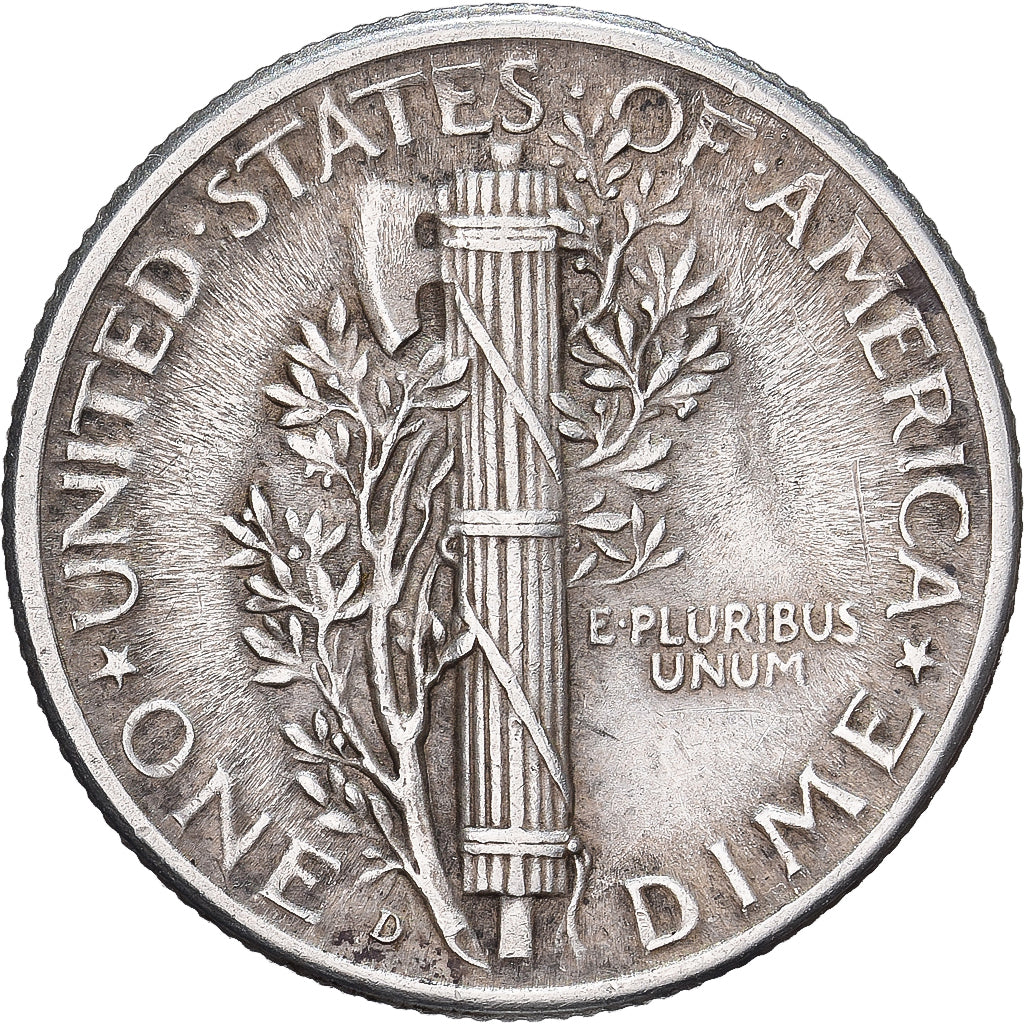 United States, Dime, Mercury, 1945, U.S. Mint, Silver, EF(40-45), KM:140