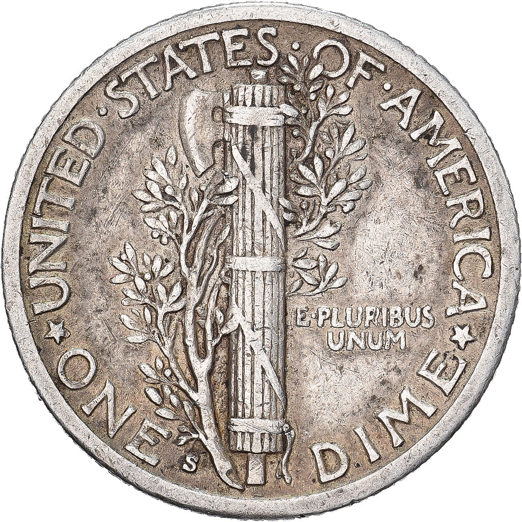 États-Unis, Dime, Mercury, 1935, U.S. Mint, Argent, TTB, KM:140
