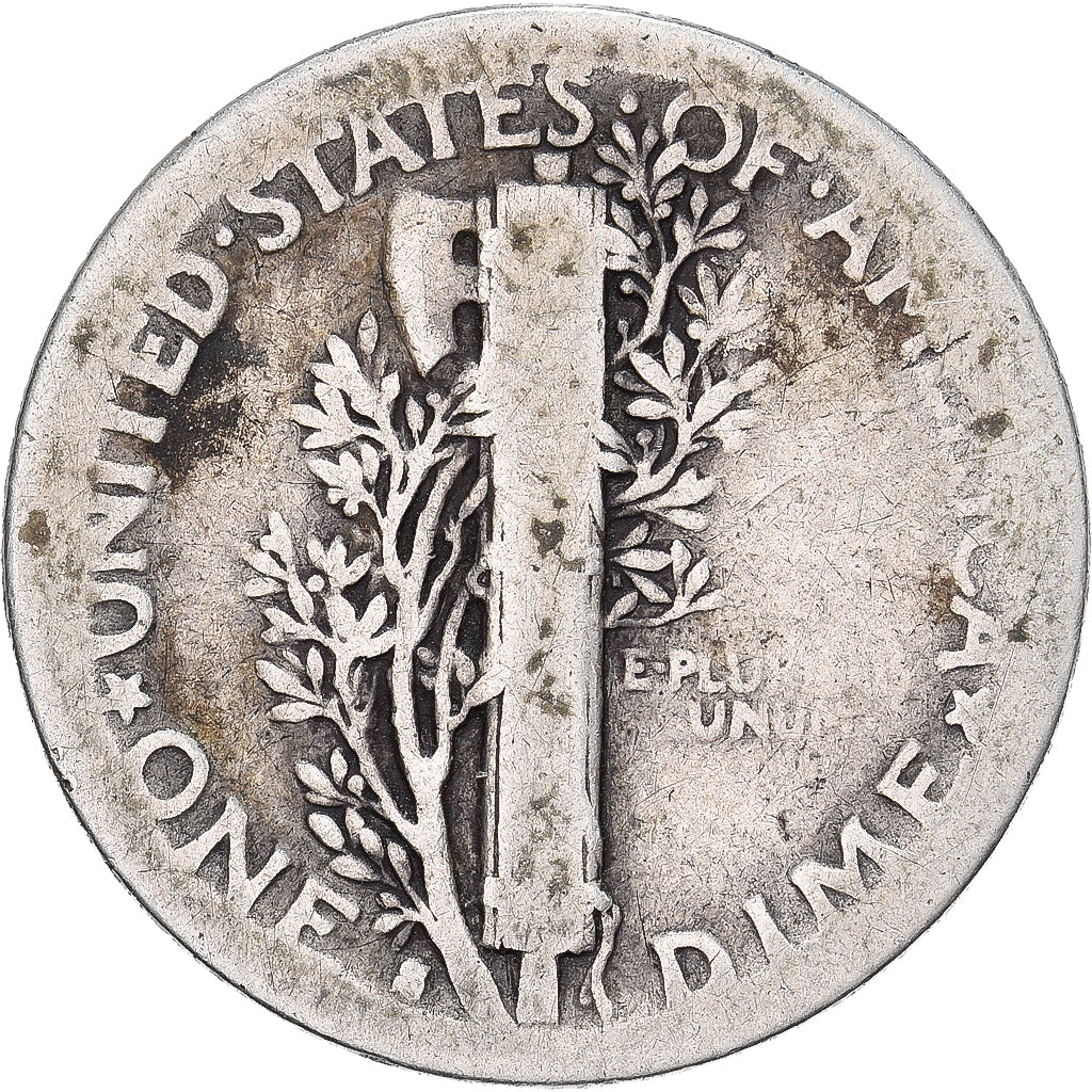 Vereinigte Staaten, Dime, Mercury, 1916, U.S. Mint, Silber, S, KM:140
