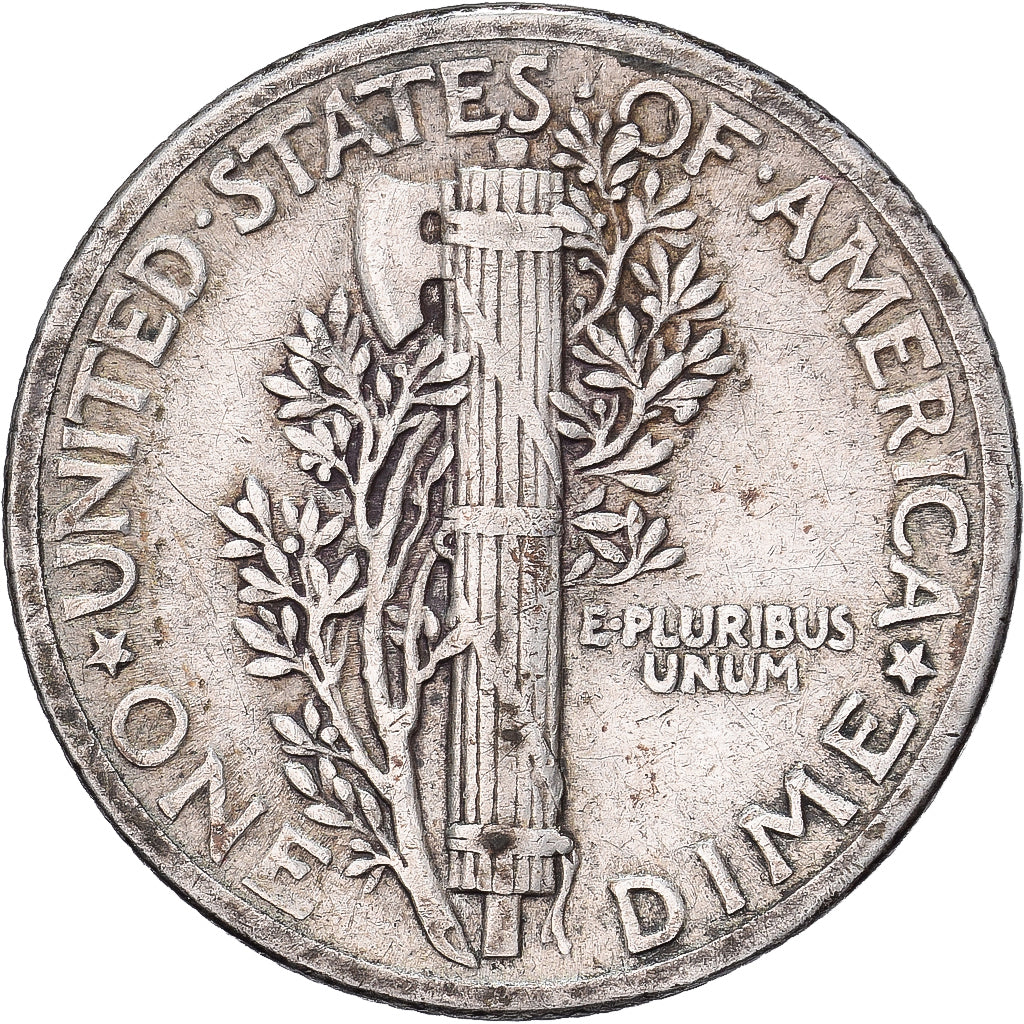 Stati Uniti, Dime, Mercury, 1939, U.S. Mint, Argento, MB+, KM:140