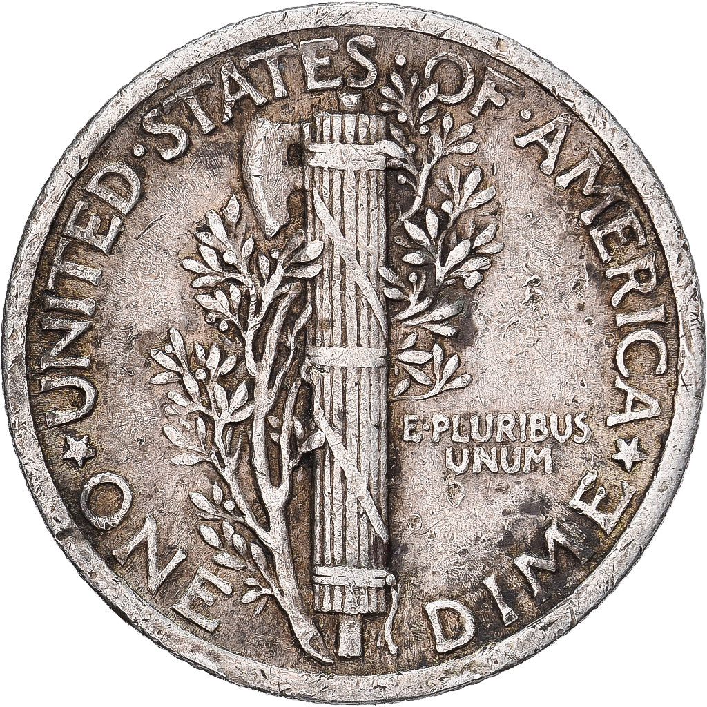 Stati Uniti, Dime, Mercury, 1924, U.S. Mint, Argento, BB, KM:140