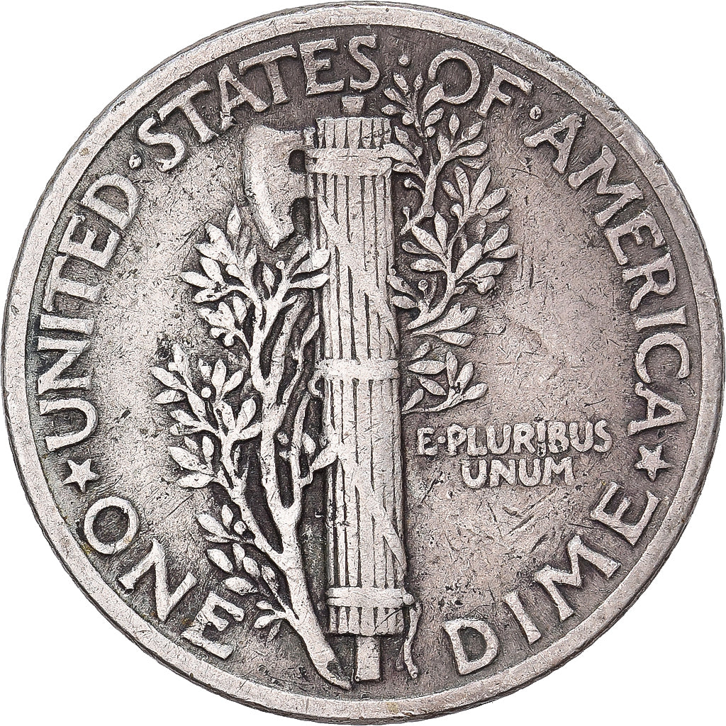 États-Unis, Dime, Mercury, 1944, U.S. Mint, Argent, TB+, KM:140