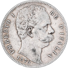 Italia, Umberto I, 5 Lire, 1879, Rome, Argento, MB+, KM:20
