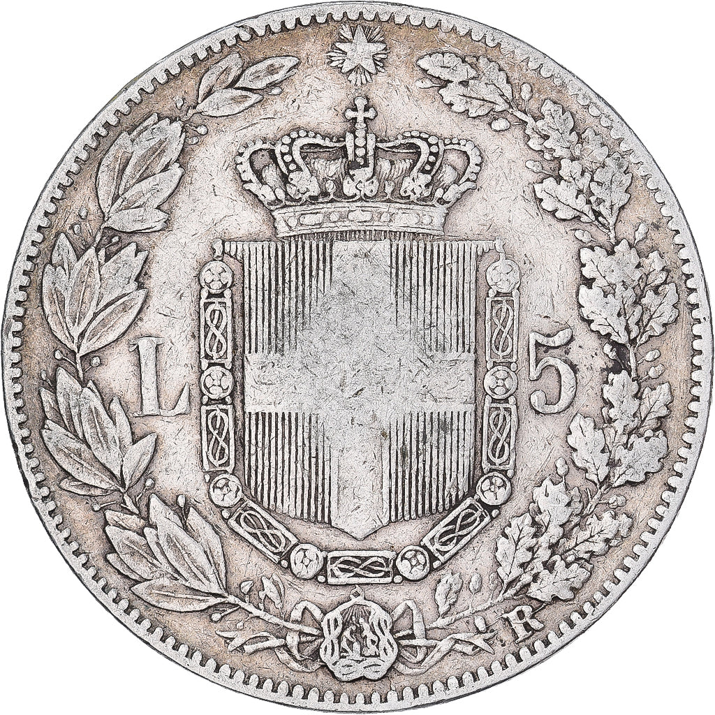 Italie, Humbert Ier, 5 Lire, 1879, Rome, Argent, TB+, KM:20