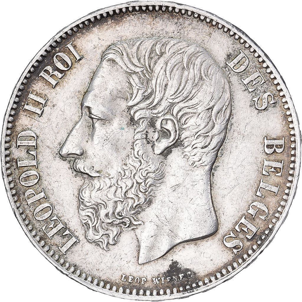 Belgium, Leopold II, 5 Francs, 5 Frank, 1874, Silver, EF(40-45), KM:24