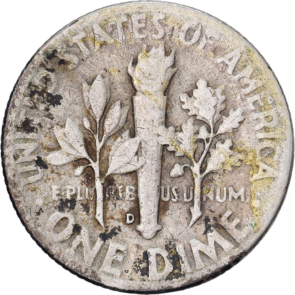 Estados Unidos da América, Dime, Roosevelt, 1947, U.S. Mint, Prata, VF(30-35)