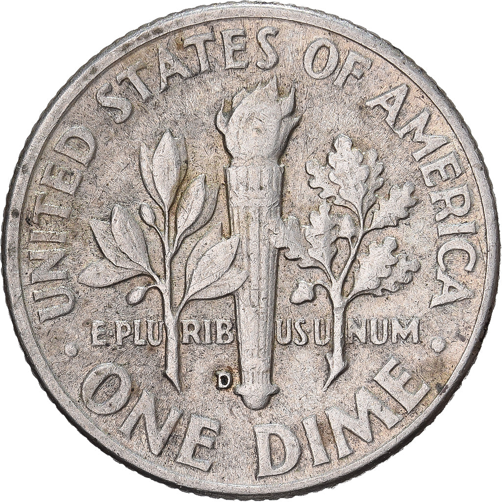 États-Unis, Dime, Roosevelt, 1949, U.S. Mint, Argent, TTB, KM:195