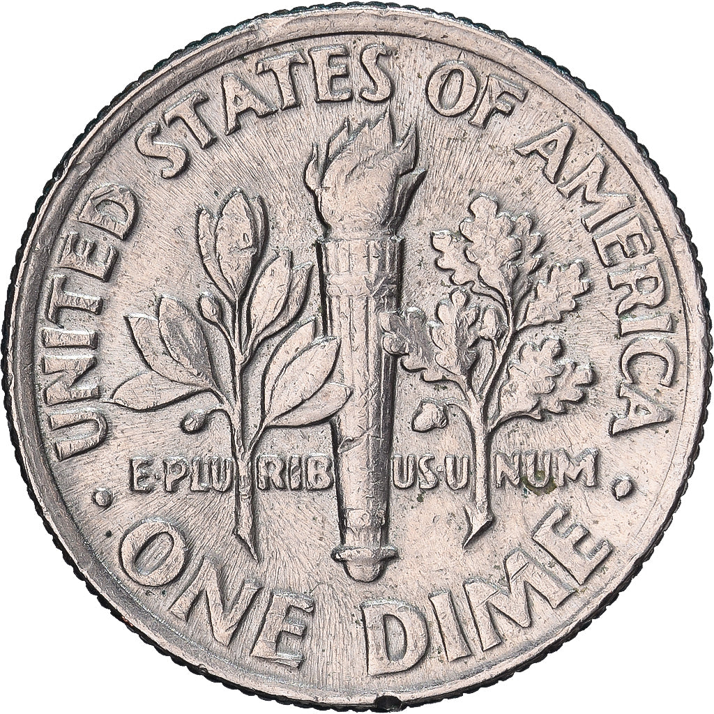 États-Unis, Dime, Roosevelt, 1996, U.S. Mint, Cupronickel plaqué cuivre, TTB+