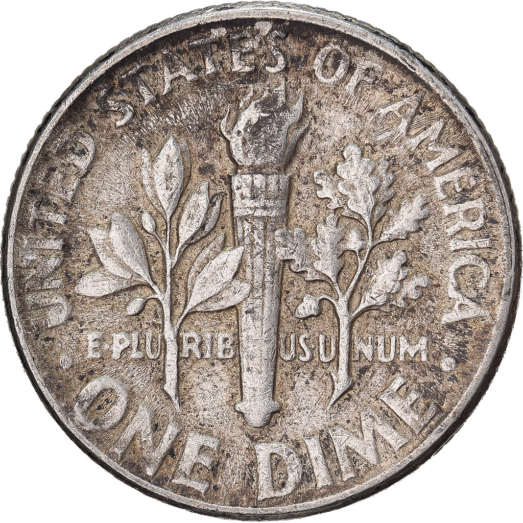 États-Unis, Dime, Roosevelt, 1954, U.S. Mint, Argent, TTB, KM:195