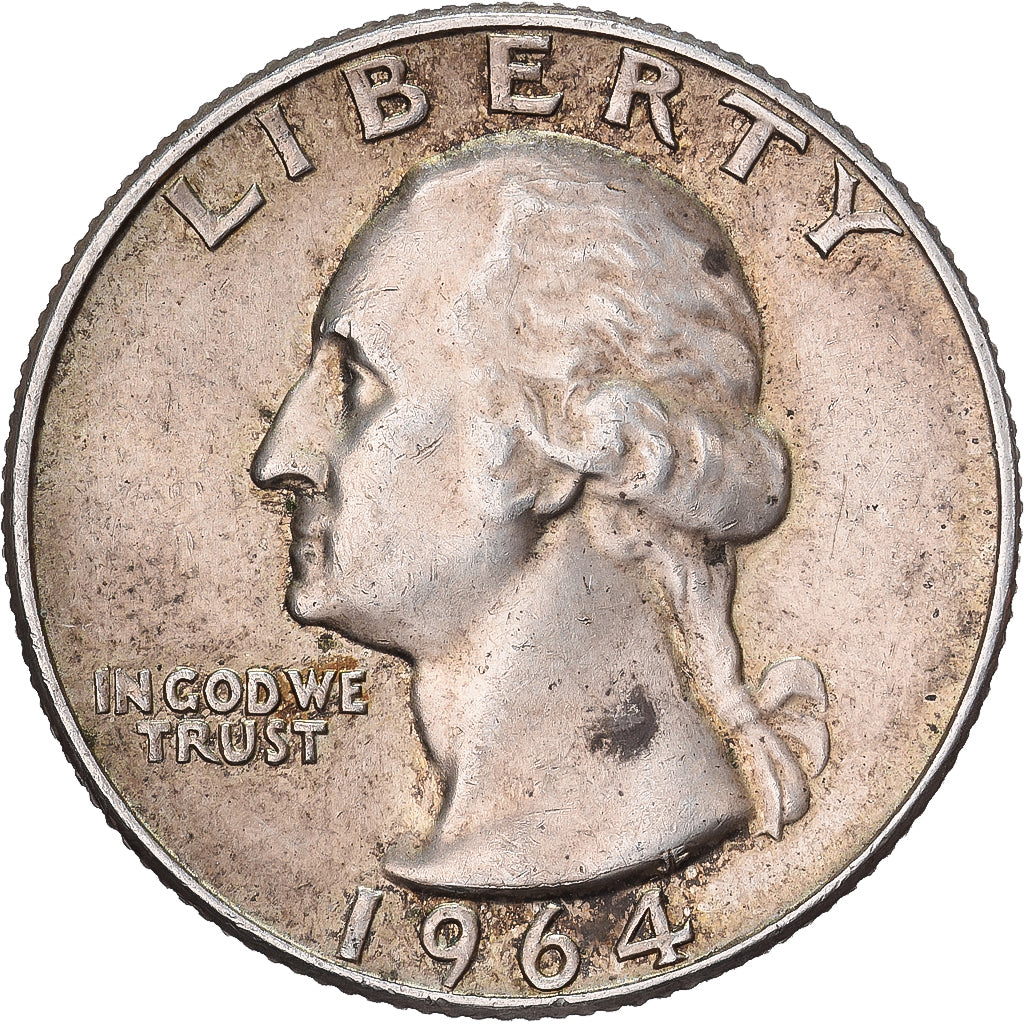 États-Unis, Quarter, Washington, 1964, U.S. Mint, Argent, TTB, KM:164