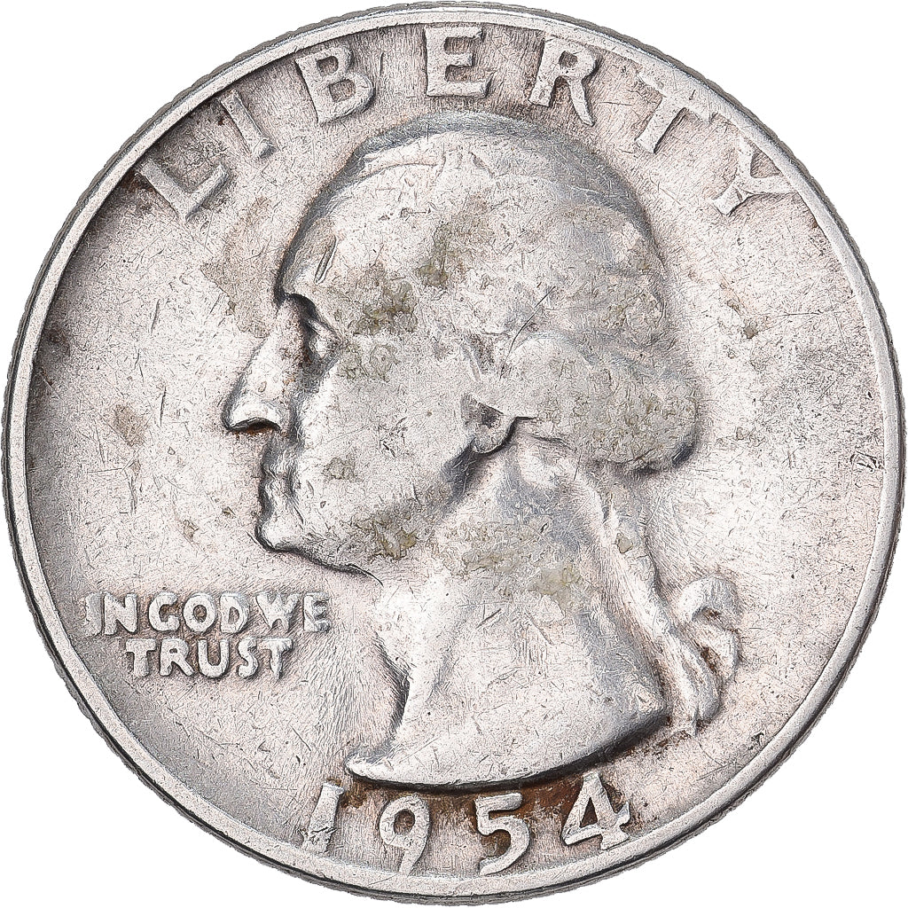 États-Unis, Quarter, Washington, 1954, U.S. Mint, Argent, TTB, KM:164