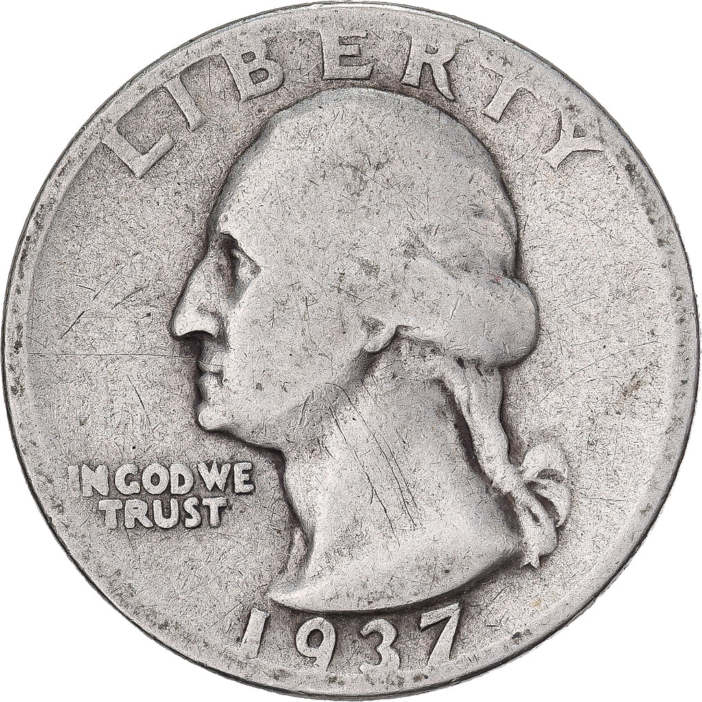 Stati Uniti, Quarter, Washington, 1937, U.S. Mint, Argento, MB, KM:164