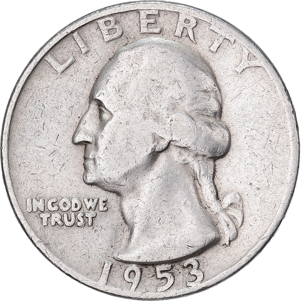 États-Unis, Quarter, Washington, 1953, U.S. Mint, Argent, TB+, KM:164