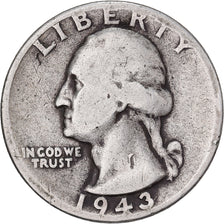 Stati Uniti, Quarter, Washington, 1943, U.S. Mint, Argento, MB, KM:164