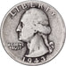 États-Unis, Quarter, Washington, 1943, U.S. Mint, Argent, TB, KM:164