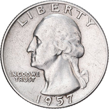 Vereinigte Staaten, Quarter, Washington, 1957, U.S. Mint, Silber, SS, KM:164