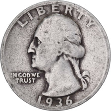 Estados Unidos da América, Quarter, Washington, 1936, U.S. Mint, Prata
