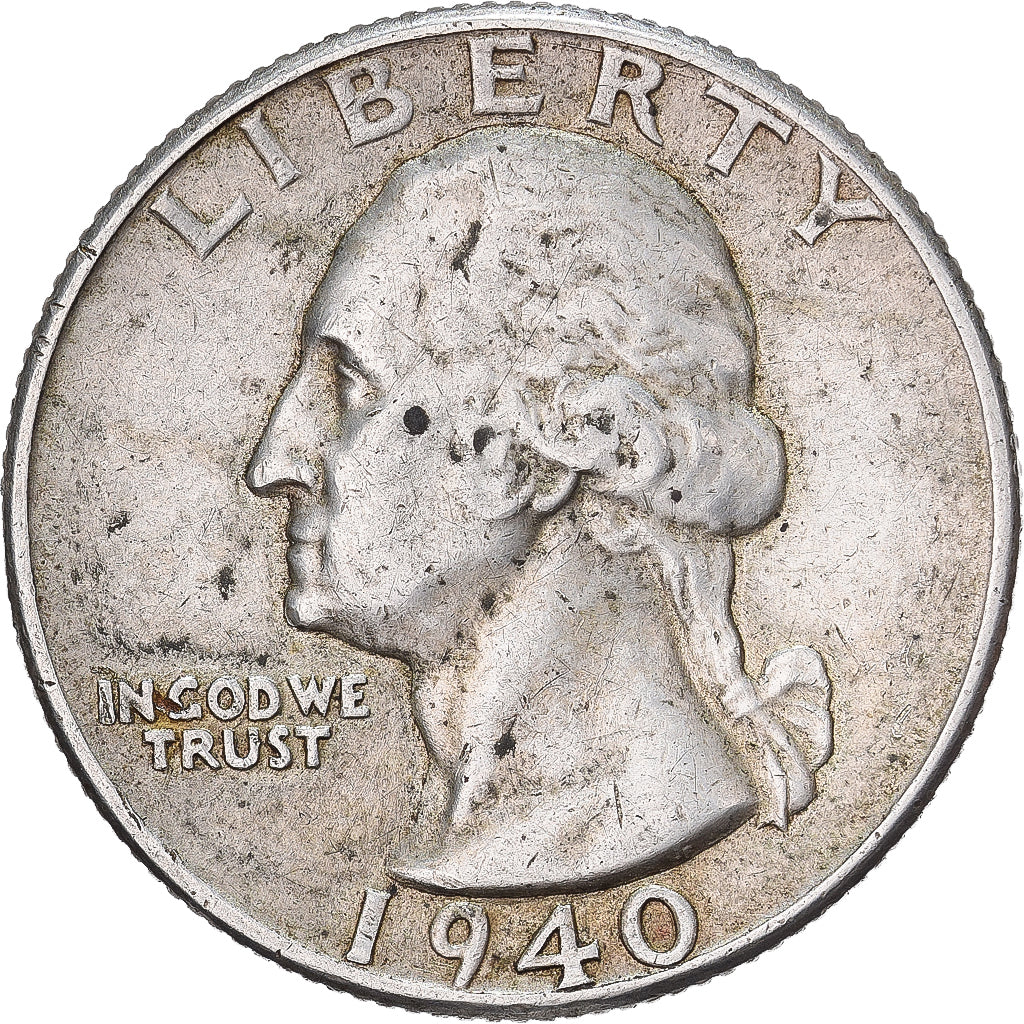 États-Unis, Quarter, Washington, 1940, U.S. Mint, Argent, TTB, KM:164