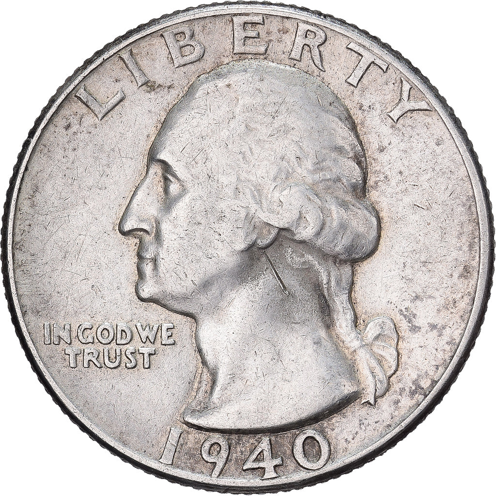 Vereinigte Staaten, Quarter, Washington, 1940, U.S. Mint, Silber, SS, KM:164