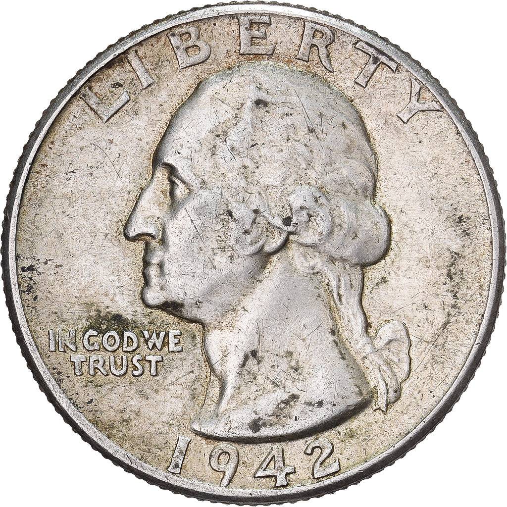 Estados Unidos da América, Quarter, Washington, 1942, U.S. Mint, Prata