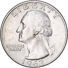 United States, Quarter, Washington, 1962, U.S. Mint, Silver, AU(55-58), KM:164