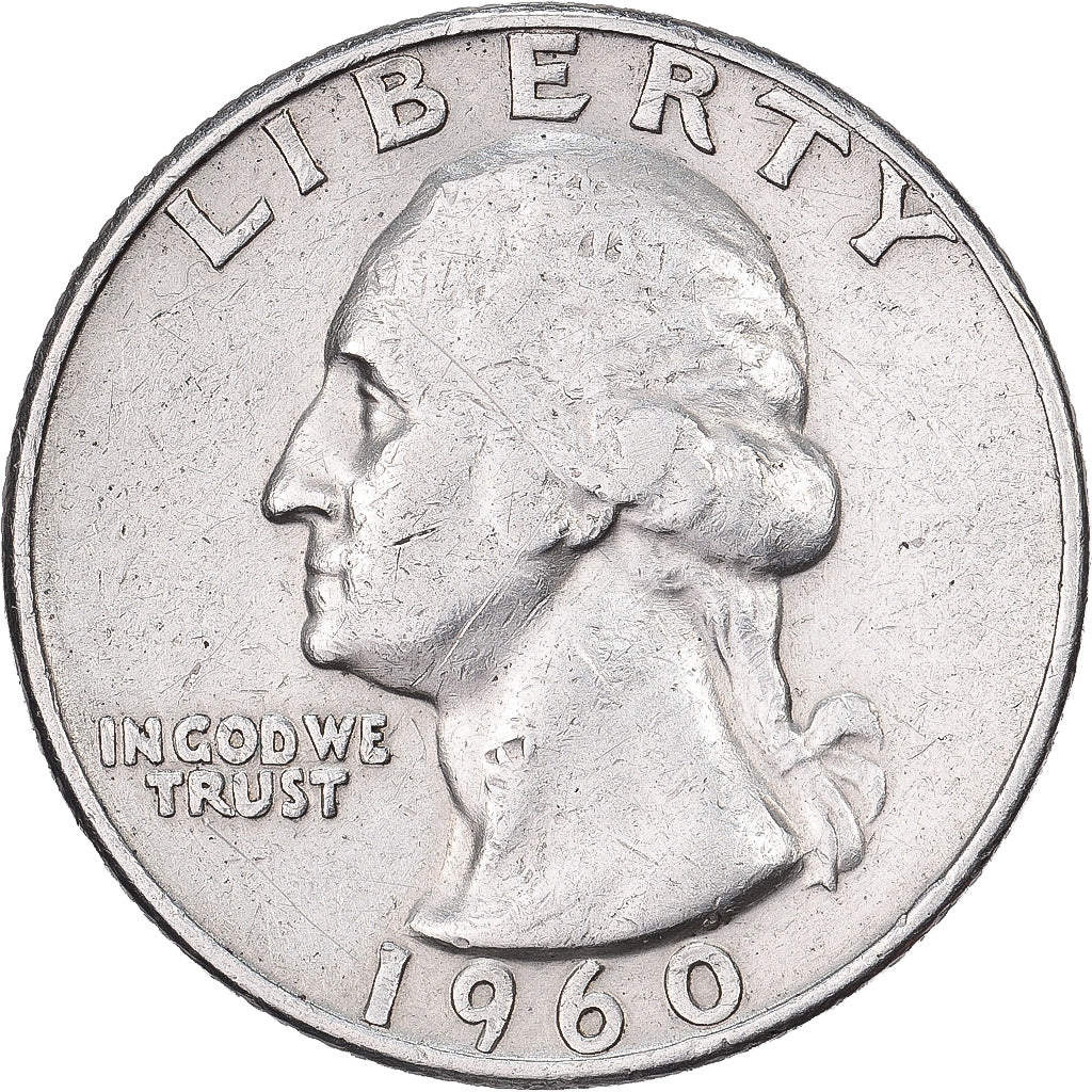 États-Unis, Quarter, Washington, 1960, U.S. Mint, Argent, TTB+, KM:164