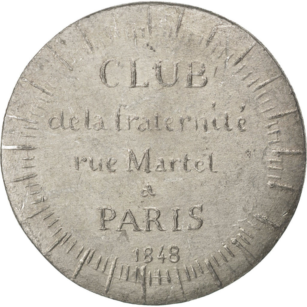 France, Médaille, French Second Republic, 1848, Etain, SUP