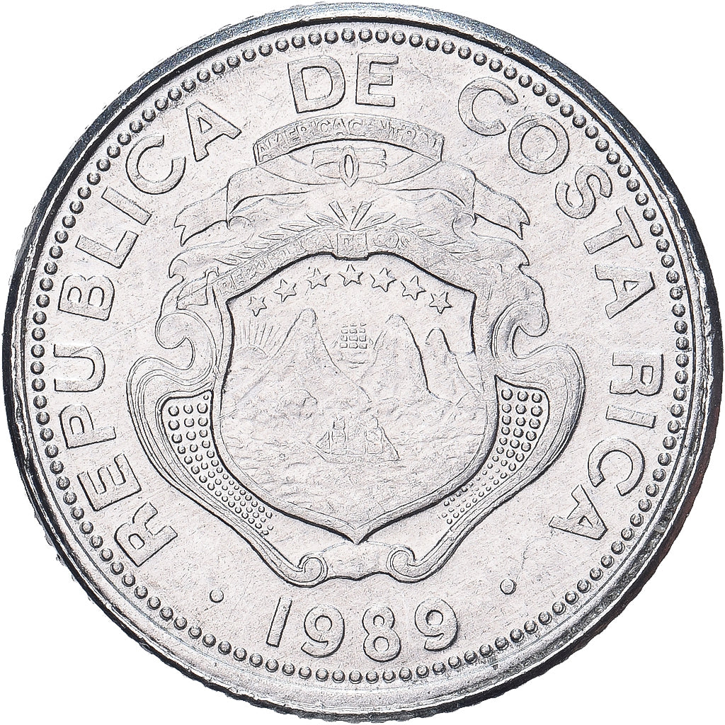 Costa Rica, 25 Centimos, 1989, Aluminum, AU(55-58), KM:188.3