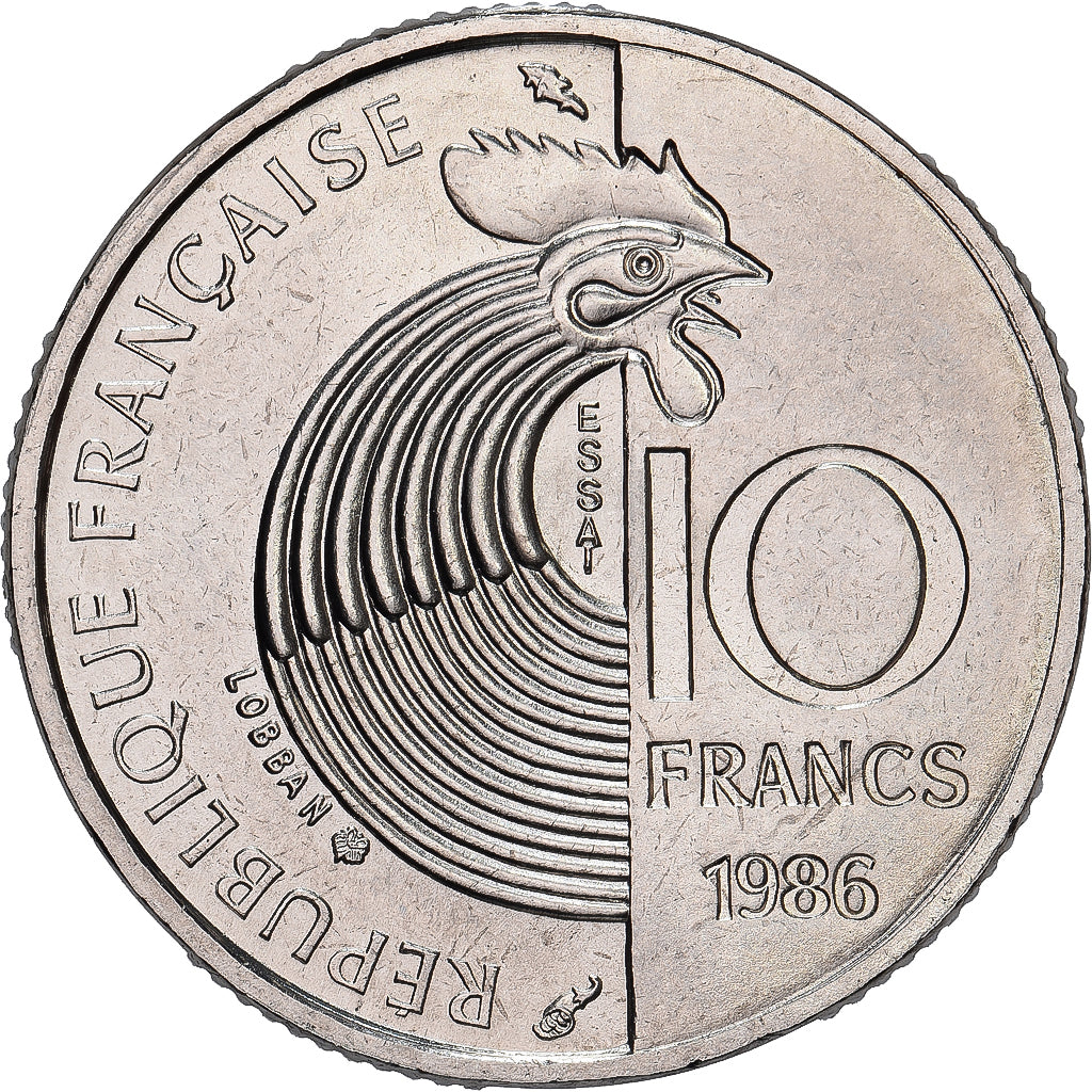 Francia, 10 Francs, Schuman, 1986, Paris, ESSAI, Níquel, FDC, Gadoury:825