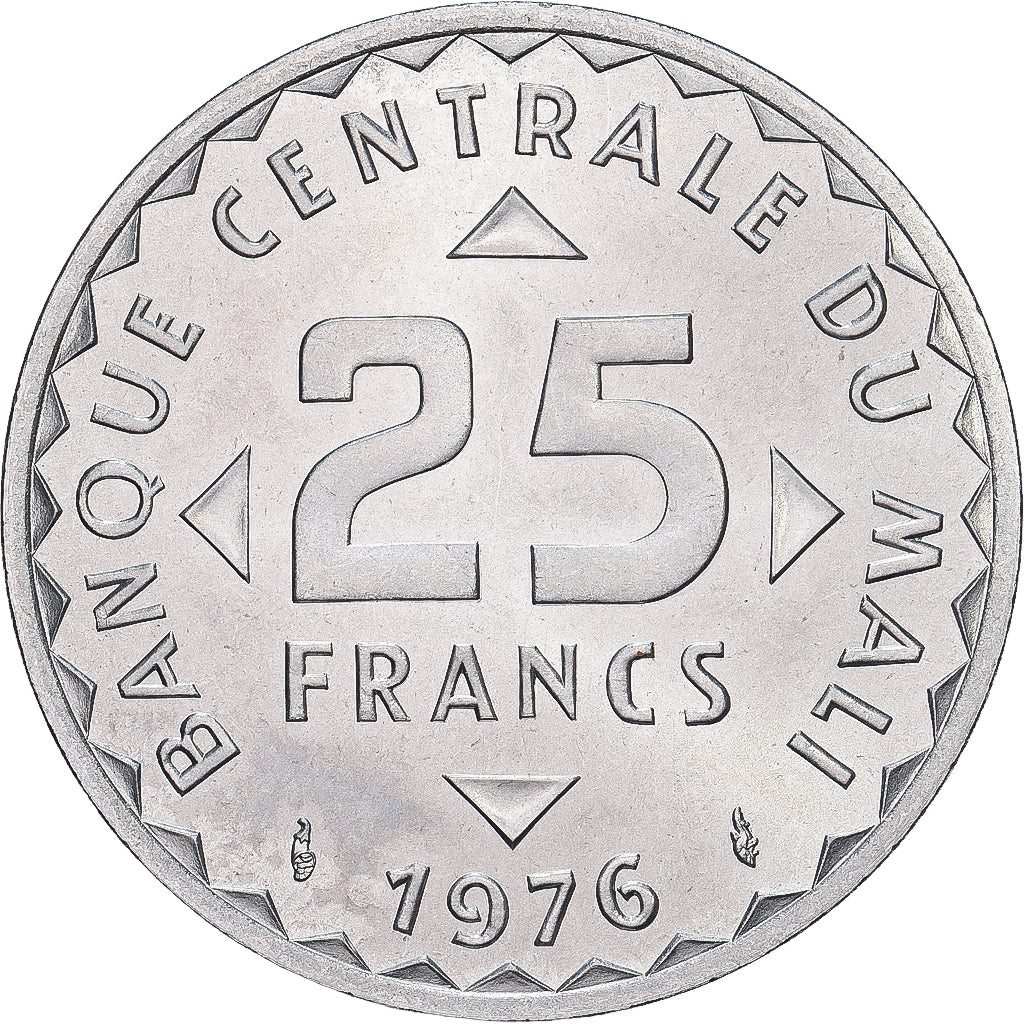 Mali, 25 Francs, 1976, Paris, ESSAI, Alluminio, FDC, KM:E4