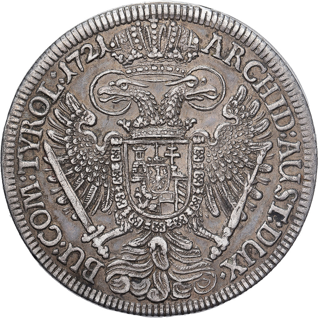 Áustria, Karl (Charles) VI, Thaler, 1721, Hall, Prata, AU(50-53), KM:1594